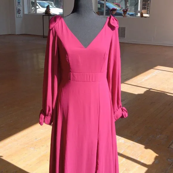 Burgundy wine ethereal maxi dress - Picture 3 of 12